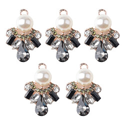 5pcs Fleur Métal Perles Boutons Bricolage Fille Accessoires de Cheveux Décoration de Mariage