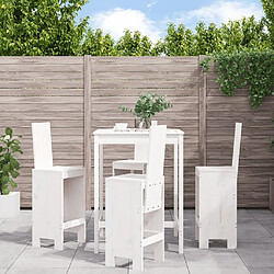 Maison Chic Table de bar et chaises d'extérieur 5 pcs,Ensemble de bar de jardin pour relax blanc bois massif de pin -GKD297050