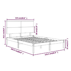 vidaXL Cadre de lit sans matelas blanc 120x200 cm bois de pin massif pas cher