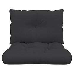 Acheter vidaXL Coussins de palette lot de 2 noir tissu