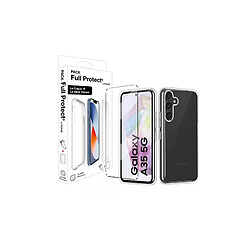 Pack protection complète écran en verre trempé Moxie + coque pour Samsung Galaxy A35 Transparent