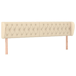 Maison Chic Tête de lit scandinave avec oreilles,meuble de chambre Crème 183x23x78/88 cm Tissu -MN45373