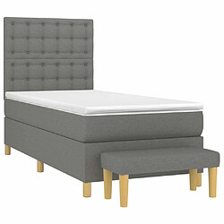 Avis Maison Chic Lit adulte- Lit + matelas,Sommier à lattes de lit et matelas Gris foncé 90x190 cm Tissu -GKD37296