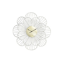 Look & Feel Horloge Murale DKD Home Decor Fleur Doré Métal (57 x 4 x 57 cm)