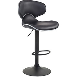 Decoshop26 Lot de 2 tabourets de bar design contemporain pieds en métal noir assise en synthétique noir 10_0000345