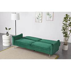 Acheter Concept Usine Canapé design convertible 3 places en velours vert BETTY