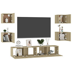 Avis Maison Chic Ensemble de meubles TV 6 pcs | Banc TV Moderne pour salon | Meuble de Rangement - Chêne sonoma Aggloméré -MN85726