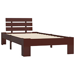 vidaXL Cadre de lit sans matelas marron foncé pin massif 100x200 cm