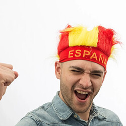 Totalcadeau Chapeau perruque Drapeau Espagnol - Dégusiement supporteur Espagne pas cher