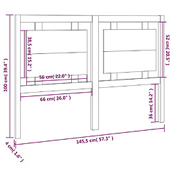 vidaXL Tête de lit Blanc 145,5x4x100 cm Bois massif de pin pas cher