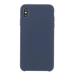 Coque en silicone solide, antichoc, anti-rayures bleu marine pour votre Apple iPhone XS Max 6.5 pouces