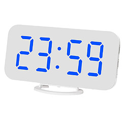 led réveil numérique usb charge snooze temps mémoire miroir horloge bleu pas cher