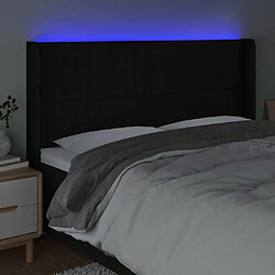 Acheter Maison Chic Tête de lit scandinave à LED,meuble de chambre Noir 203x16x118/128 cm Tissu -MN97163