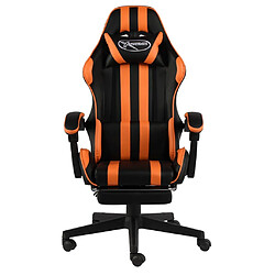 vidaXL Fauteuil de jeux vidéo et repose-pied Noir et orange Similicuir