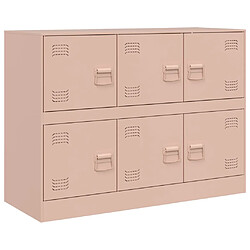 vidaXL Buffet rose 99x39x73 cm acier