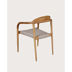 UNIQKA Kima - Chaise en teck massif et corde beige pas cher