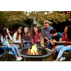 Avis Brasero à bois Cheminée d'extérieur Fire Bowl Acier Ø 75.5 x H57 cm Chauffage Extérieur de Terrasse BBQ COLLECTION