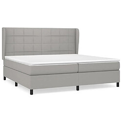 Maison Chic Lit Adulte - Lit simple Lit à sommier tapissier avec matelas moelleux - Meuble de Chambre - Gris clair 200x200cm Tissu -MN41244