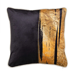 BigBuy Home Coussin Noir Doré Polyester 45 x 45 cm