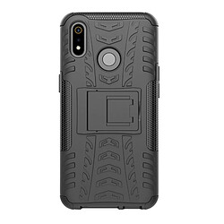 Wewoo Coque Pour OPPO Realme 3 Texture de pneu TPU antichoc + PC Housse de protection avec support noir