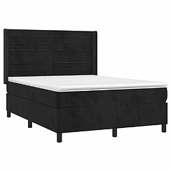 Acheter Maison Chic Lit adulte- Lit + matelas + LED,Sommier à lattes de lit matelas et LED Noir 140x200 cm Velours -GKD61831