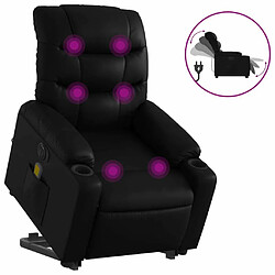 Maison Chic Fauteuil Relax pour salon, Fauteuil inclinable de massage électrique noir similicuir -GKD70818