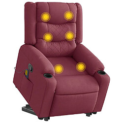 vidaXL Fauteuil inclinable de massage Rouge bordeaux Tissu