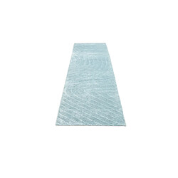 Avis Vidal Tapis de couloir en laine 295x81 bleu Darya