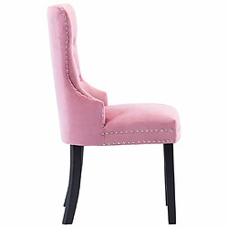 Maison Chic Lot de 2 Chaises à manger modernes,Chaises à dîner rose velours -MN94718 pas cher