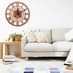 Horloge murale en bois en forme de soleil de 23 cm avec horloge à piles pas cher