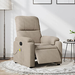 vidaXL Fauteuil inclinable de massage électrique taupe