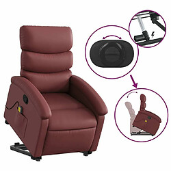 Maison Chic Fauteuil Relax pour salon, Fauteuil inclinable de massage Rouge bordeaux Similicuir -GKD82933 pas cher