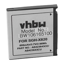 vhbw Li-Ion batterie 800mAh (3.7V) pour téléphone portable mobil smartphone Samsung SGH-D830, SGH-E840, SGH-U100, SGH-U600, SGH-X820