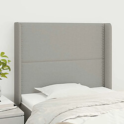 Maison Chic Tête de lit moderne avec oreilles pour chambre - Décoration de lit Gris clair 83x16x118/128 cm Tissu -MN54166