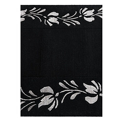 Vidal Tapis de couloir en laine 404x81 noir Darya pas cher