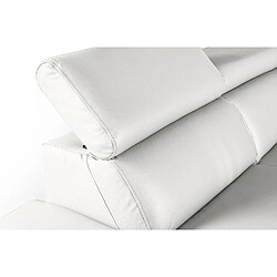 Acheter VENESETTI - Canapé d'angle en 100% tout cuir épais de luxe italien, 5/6 places KASINI, blanc cassé, angle gauche