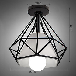 Acheter Stoex Retro Plafonnier Industrielle Cage en forme Diamant 20cm en Métal Fer Lustre Suspension Luminaire pour Salon Chambre Cuisine,Noir