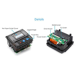 Acheter Imprimante de Reçus Thermique Intégrée Portative RS232 avec 1 Rouleau de Papier D'imprimante