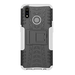 Wewoo Coque Pour OPPO Realme 3 Pro Texture de pneu TPU antichoc + PC Housse de protection avec support blanc