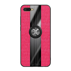 Wewoo Coque Souple Pour OPPO K1 / R15X XINLI tissu de couture Antichoc TPU Housse de protection avec support d'anneau Rouge