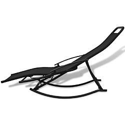 Acheter vidaXL Chaise à bascule de jardin Acier et textilène Noir