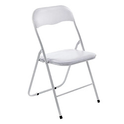 Lot de 2 Chaises Pliable Brille Pate Blanc 45X44X78CM+GIFTDECOR