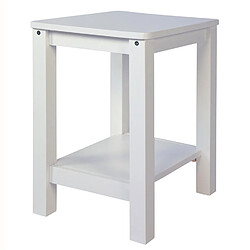 Avis Decoshop26 Lot de 2 tables de chevet tabourets modernes et intemporels en bois blanc MOC06021