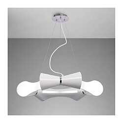 Luminaire Center Suspension Ora 6 Flat rond Ampoules E27, blanc brillant/arylique blanc/chrome poli