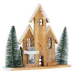 Acheter Ecd Germany Maison de Noël LED décoration d'hiver en bois lumière blanc chaud sans piles