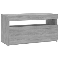 Maison Chic Meubles TV avec lumières LED - Banc TV pour salon Sonoma gris 75x35x40 cm -MN68631