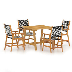 Salle à manger de jardin 5 pcs,Table et chaise à dîner Bois d'acacia solide -MN78316