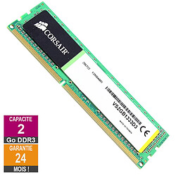 Barrette Mémoire 2Go RAM DDR3 Corsair VS2GB1333D3 DIMM PC3-10600U 1333MHz 1Rx8 - Reconditionné