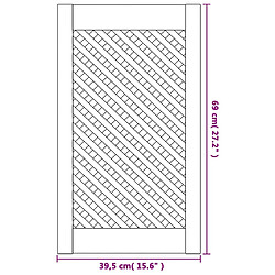 vidaXL Portes d'armoires en treillis 2 pcs 39,5x69 cm pin massif pas cher