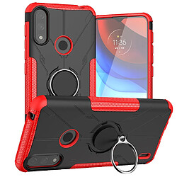 Coque en TPU 2-en-1, anti-empreintes digitales avec béquille pour votre Motorola Moto E7 Power - rouge